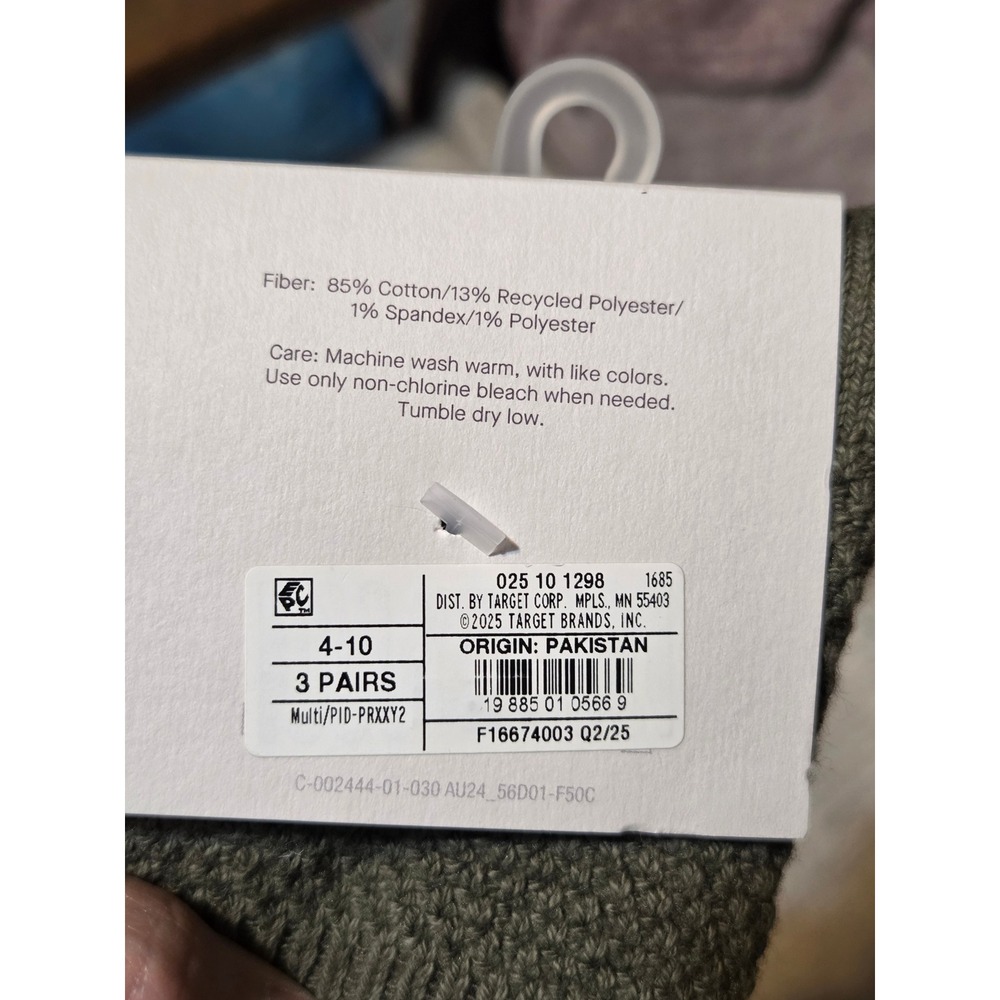 Auden Womens Ankle Socks 3 Pairs Cotton Blend Textured Knit Size 4-10 - Picture 4 of 5